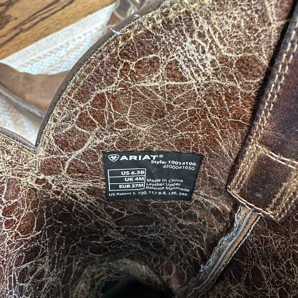 Ariat Women's Desert Holly Western Boots in Pearl Brown Leather Cowgirl 6.5B - Picture 8 of 9